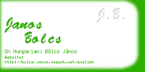 janos bolcs business card