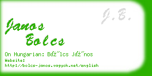 janos bolcs business card